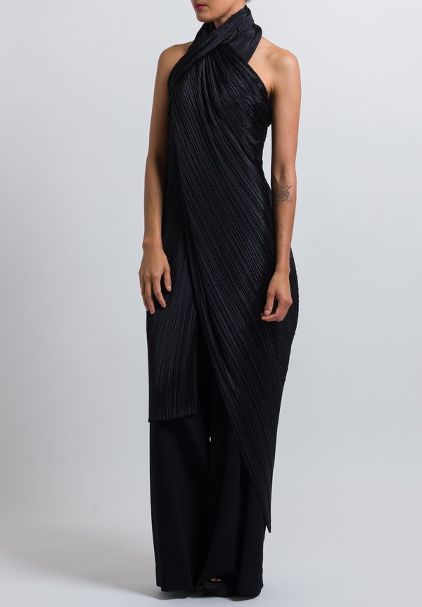 Issey Miyake Pleats Please Madame Wrap Tunic in Black | Santa Fe