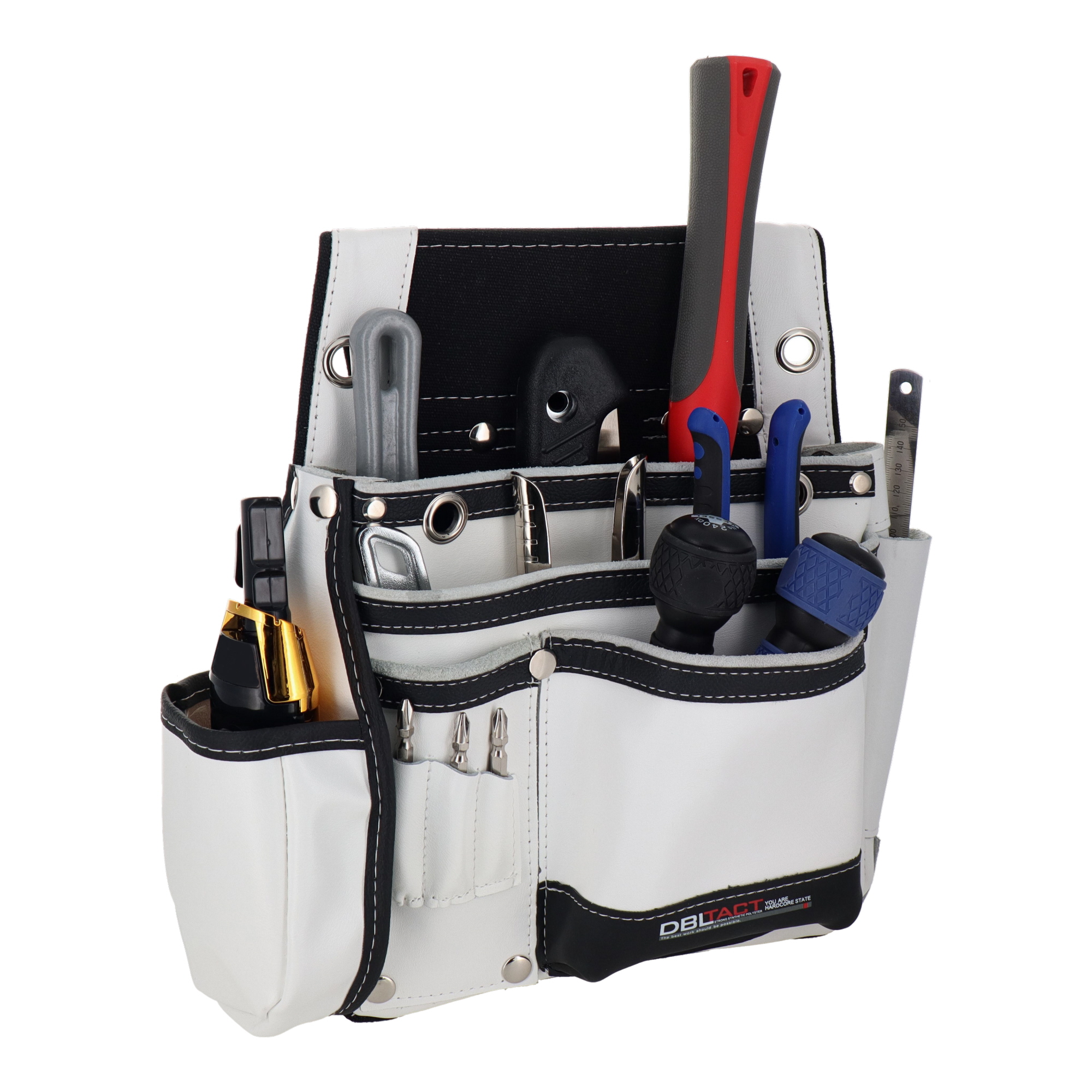 DTL-11-WH 作業ベルト・収納袋 釘袋 本革卓越 釘袋2段 墨ツボケース付