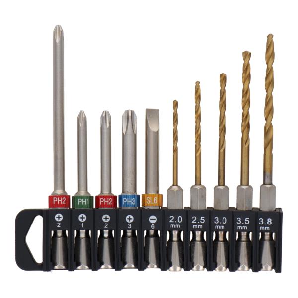 TBD-10 締め付け ビットセット・ソケットセット 10pcs.ビット＆鉄工