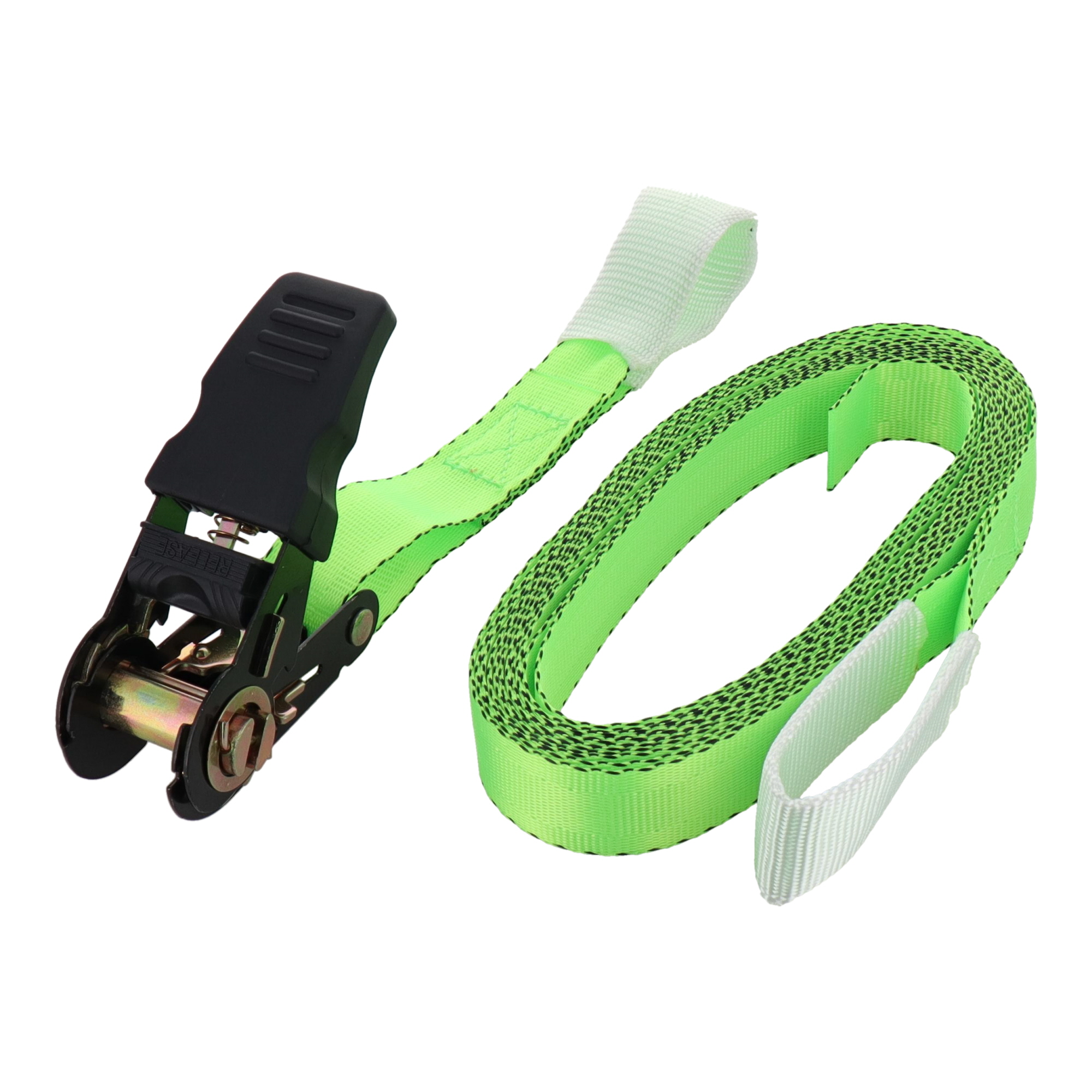 TRN-255LW 荷役 荷締機 2pcs.ラチェット式荷締ベルト ループ付(シボリ