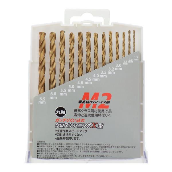 HTD-13 穴あけ 鉄工ドリル（丸軸） 13PCS チタンドリルセット｜株式