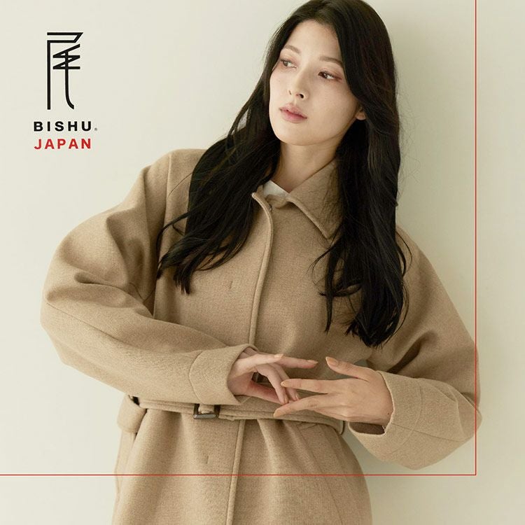 ステンカラーコート レディース 軽量 ウール HALENE 尾州ウール 日本製