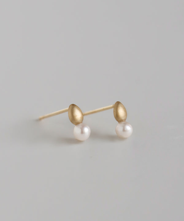 mimi33】淡水パールピアス[K10][Basic]｜アネモネ・シエナロゼ