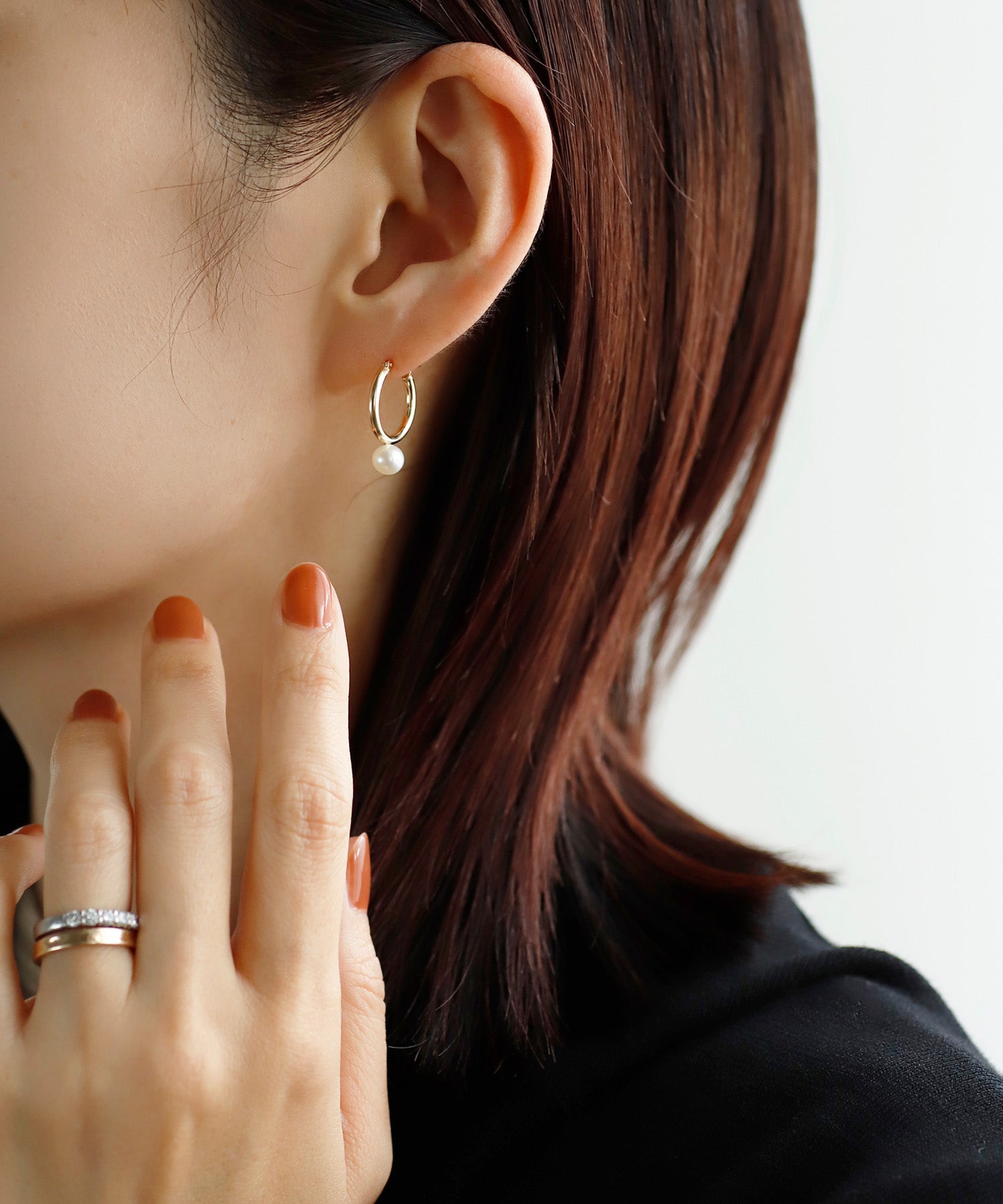 SIENA ROSE シエナロゼ 10金 パールピアス 10K K10 SIENA ROSE】スリー