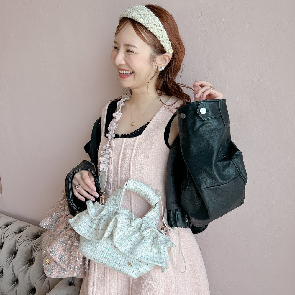 ミニフリルバッグ Tweedy Bebe【チェックホワイト】1サイズ – Saha by