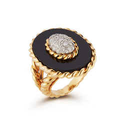 Van Cleef and Arpels Onyx and Diamond Ring – Joseph Saidian & Sons