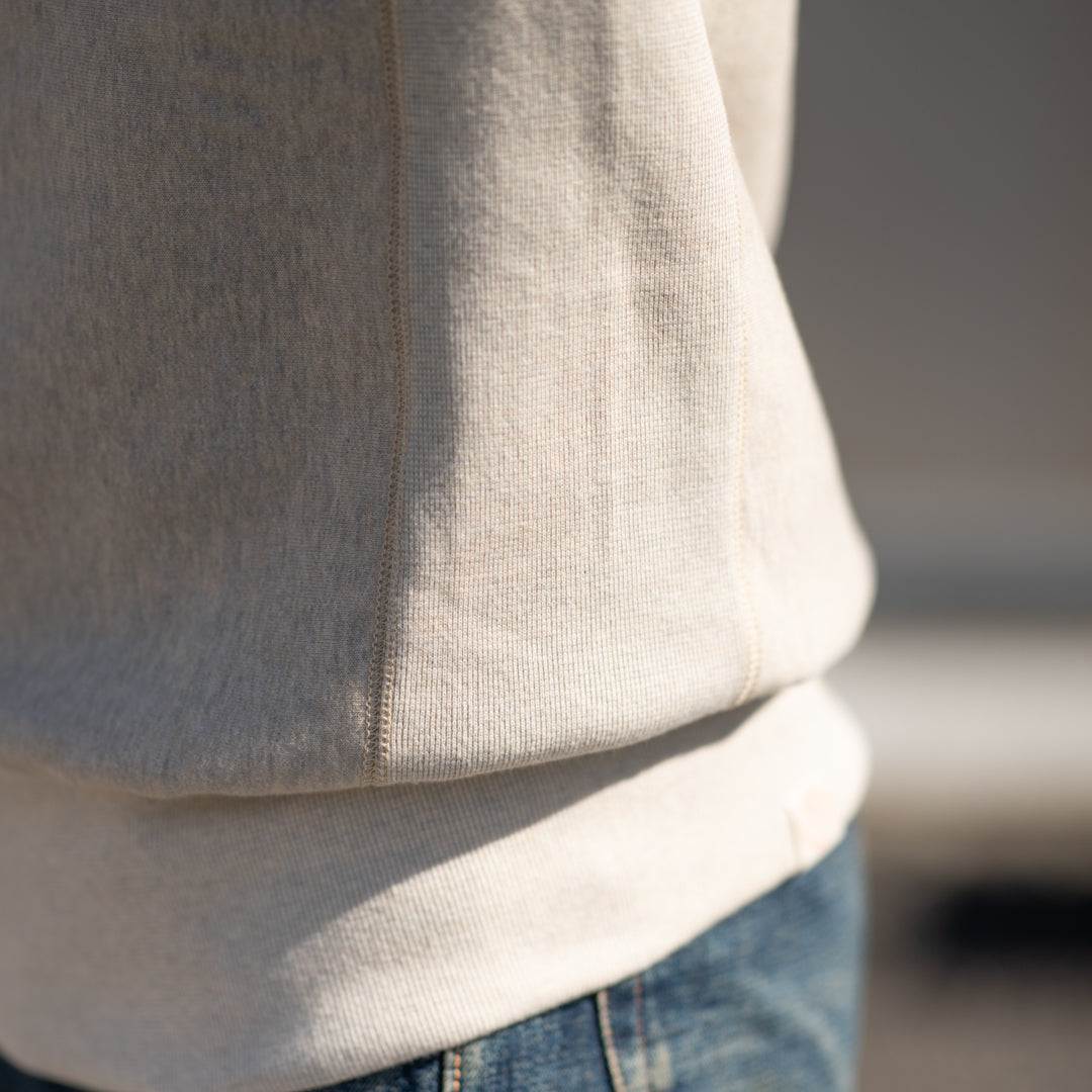 両Vトレーナー リバース型 オートミール Loop Wheeled V Sweater