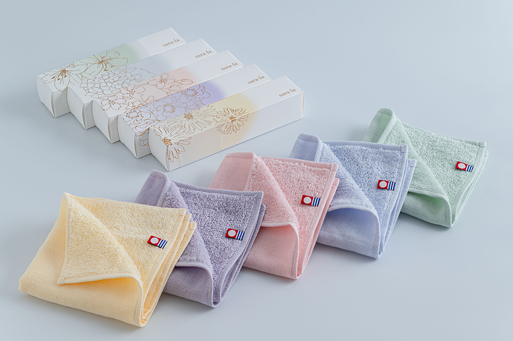 sara-la「咲-saki-」ガーゼパイルハンカチ 5枚ギフトBOX 綿100