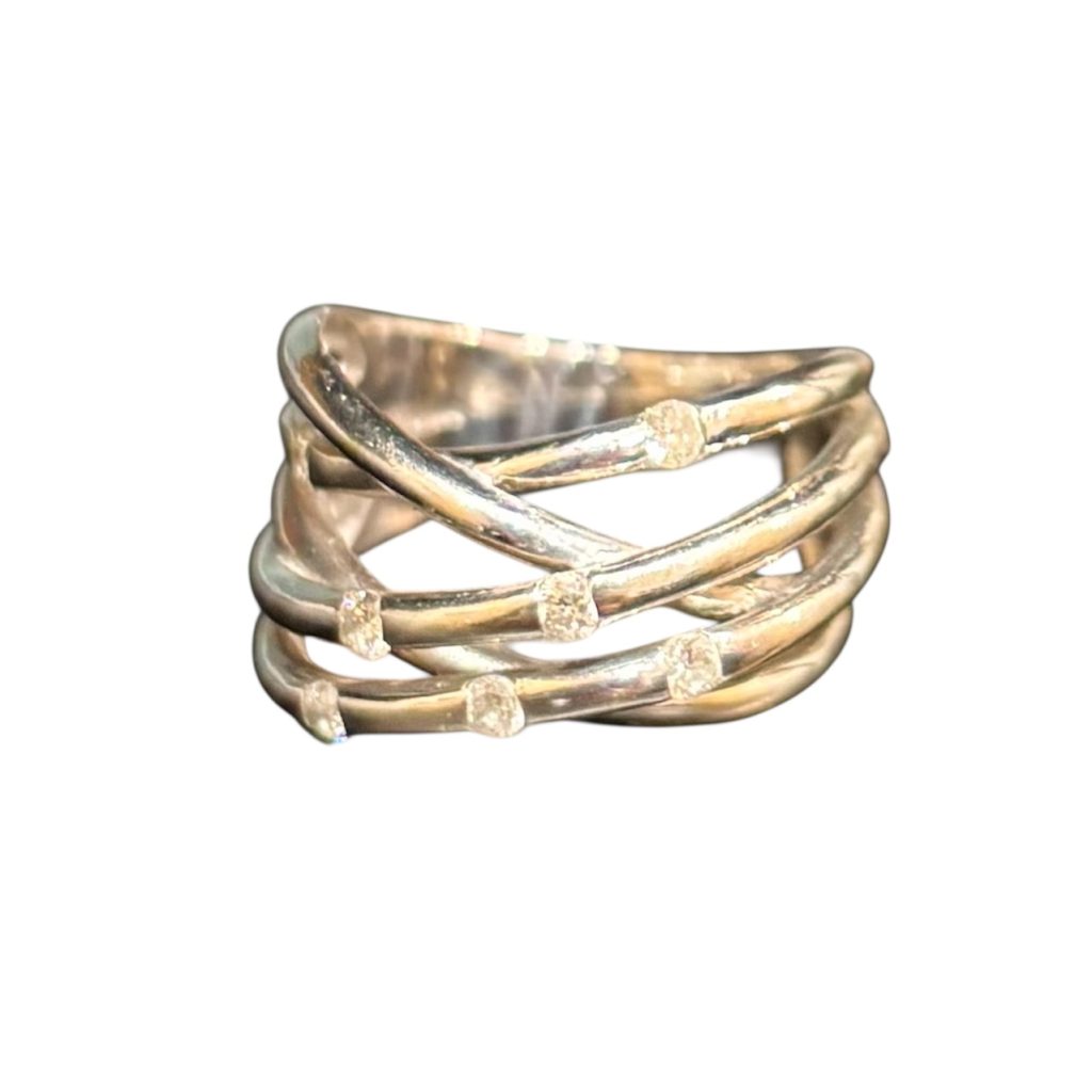 K18WG リング メレダイヤ付き 石あり 18金 ホワイトゴールド