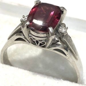 K14WG(ホワイトゴールド) ガーネットリングの買取実績 | 買取専門店