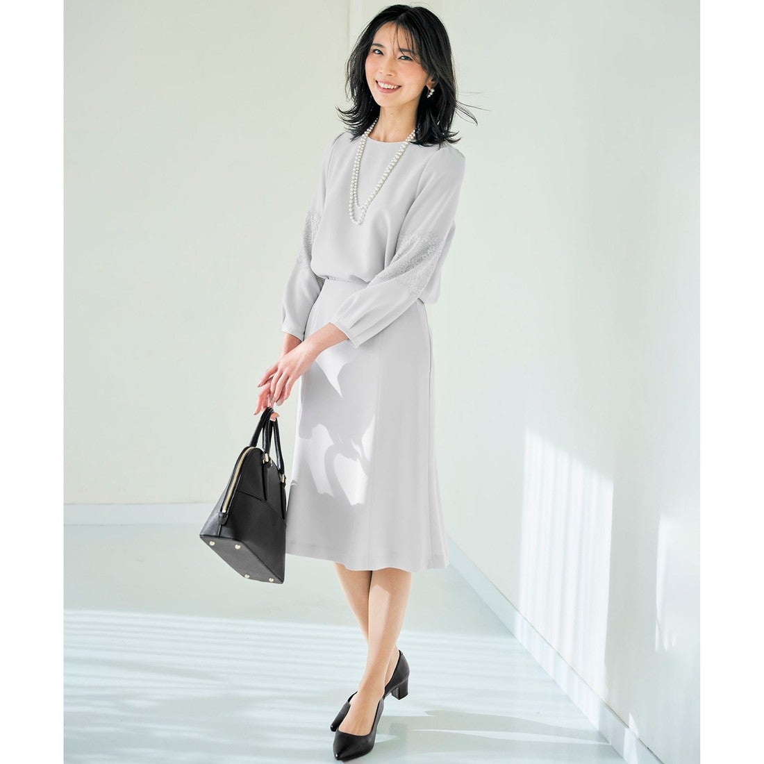 23区 サブバッグ付き2WAY トートバッグ （ホワイト系） -ファッション