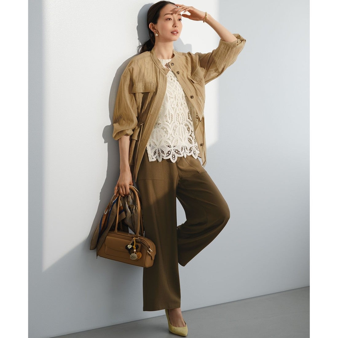 23区 ウール カシミヤ ストール （ベージュ系） -靴＆ファッション通販