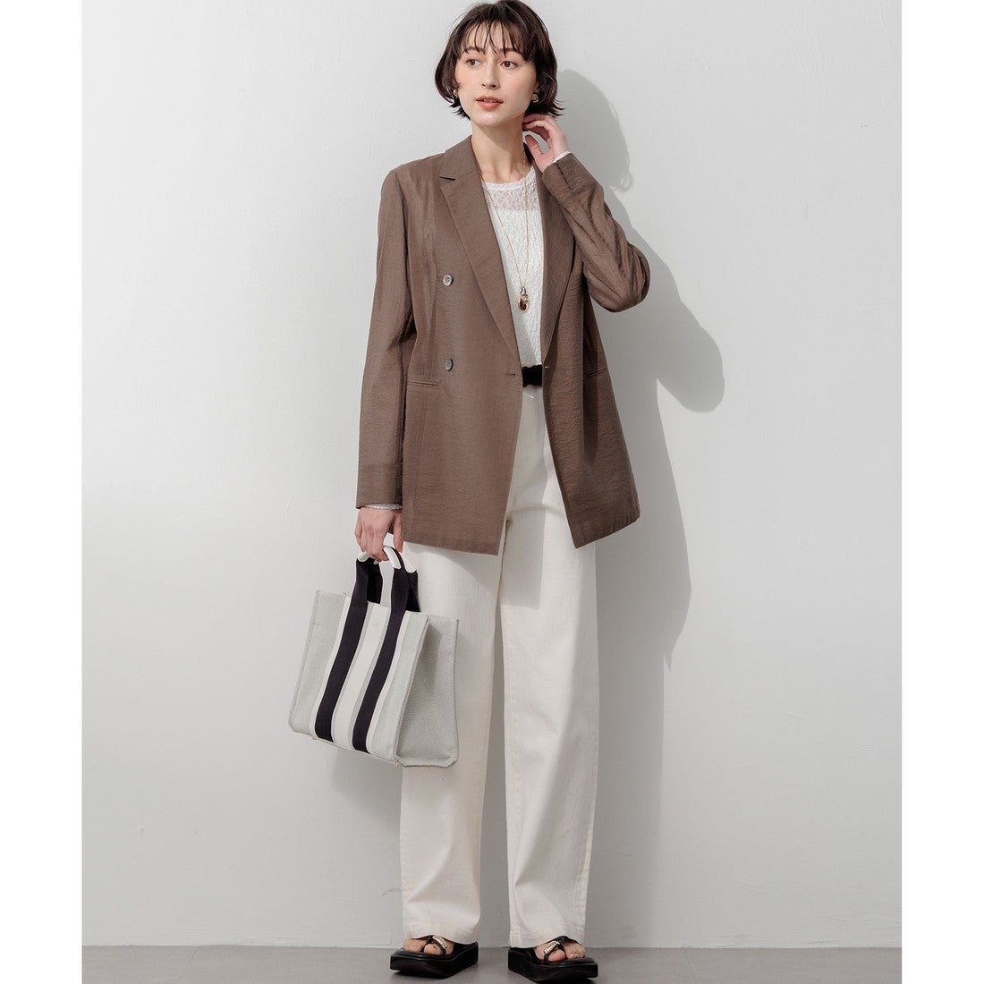 23区（大きいサイズ） 【洗える】23区DENIM ストレッチ ワイドパンツ