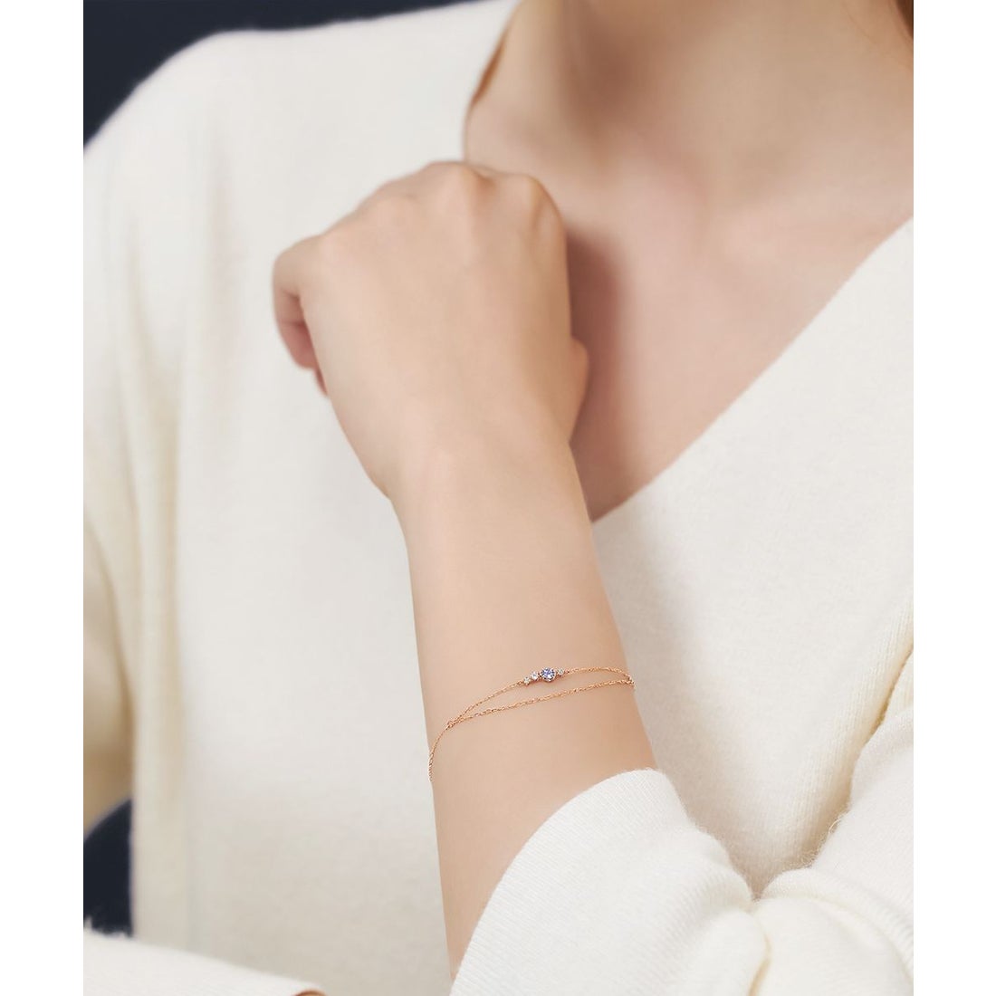 ヨンドシー 4℃ 【12月誕生石】K10ピンクゴールド ブレスレット