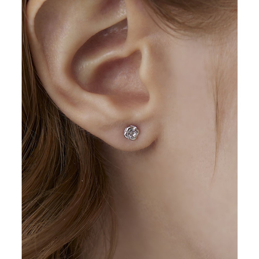 ヨンドシー 4℃ K10ホワイトゴールド ピアス （ホワイトゴールド