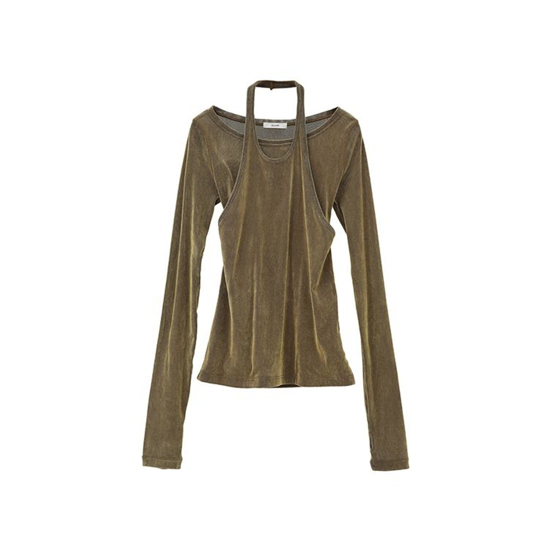 クラネ CLANE TULLE FLOCKY LAYERED TOPS （BROWN） -靴＆ファッション