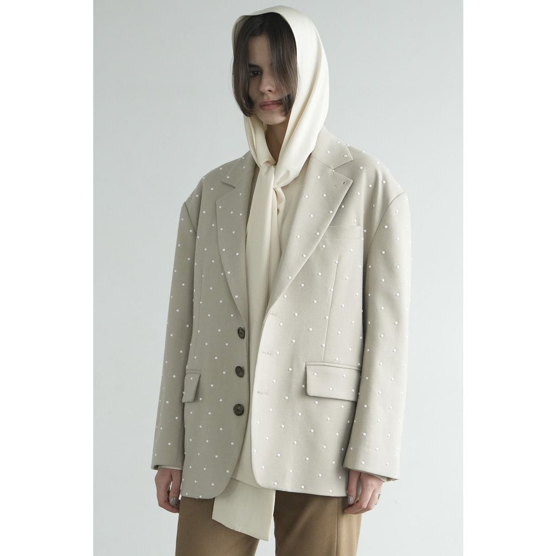 クラネ CLANE PEARL DOT JACKET （IVORY） - ファッション通販