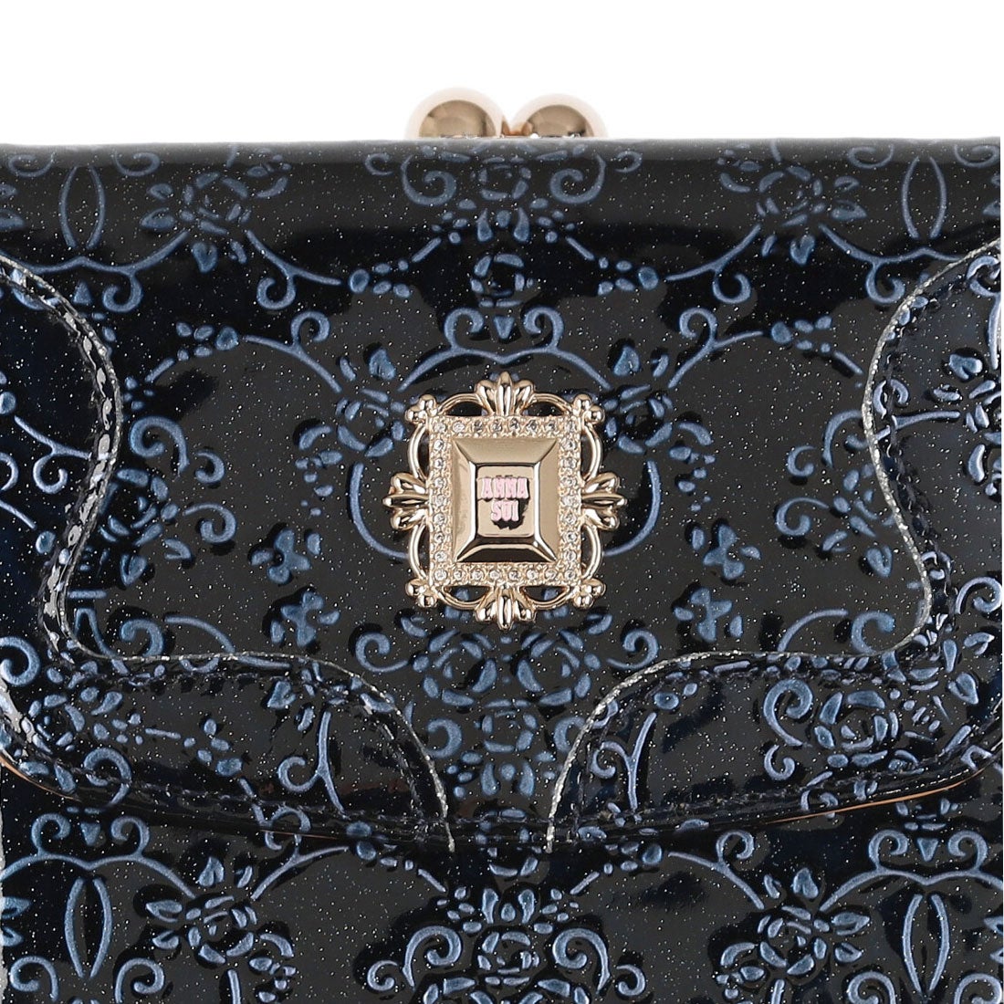 アナスイ ANNA SUI ルーミー 口金二つ折り財布 （ネイビー） -人気