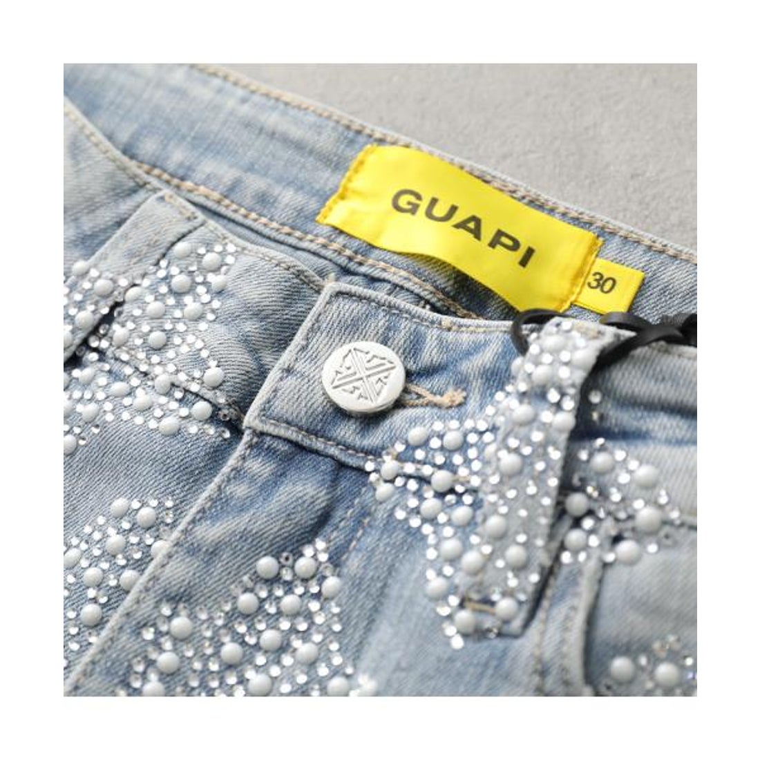 グアピ GUAPI GUAPI ジーンズ Aqua Blue Embellished Denim V4 ライン
