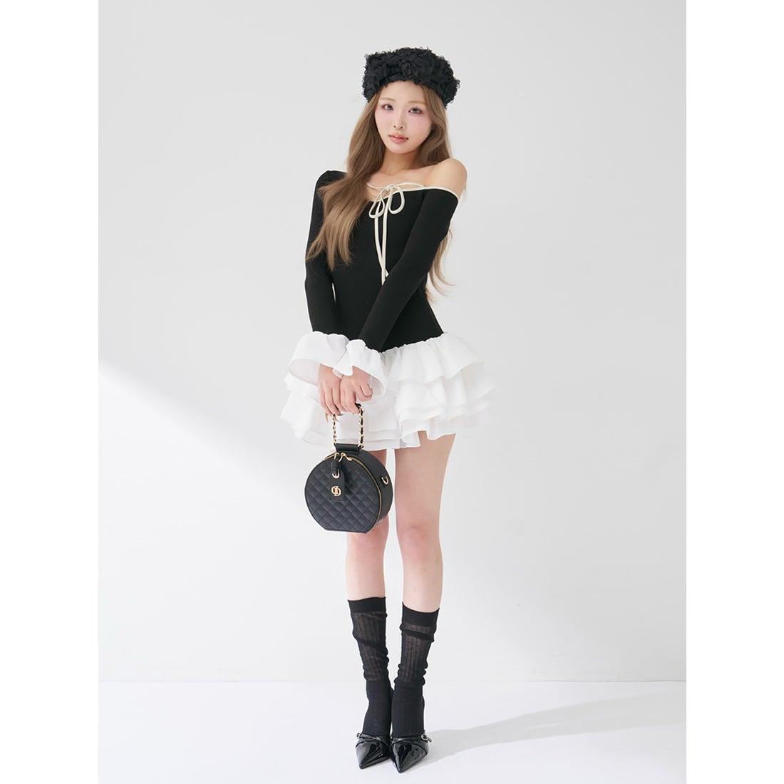 Darich リボンデザイン ブラックミニワンピース ダーリッチ Darich