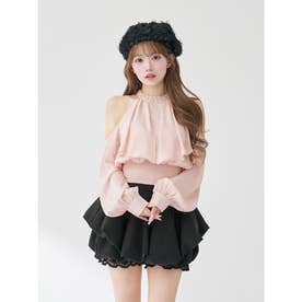 ダーリッチ Darich パールネックアメスリブラウス （ブラック