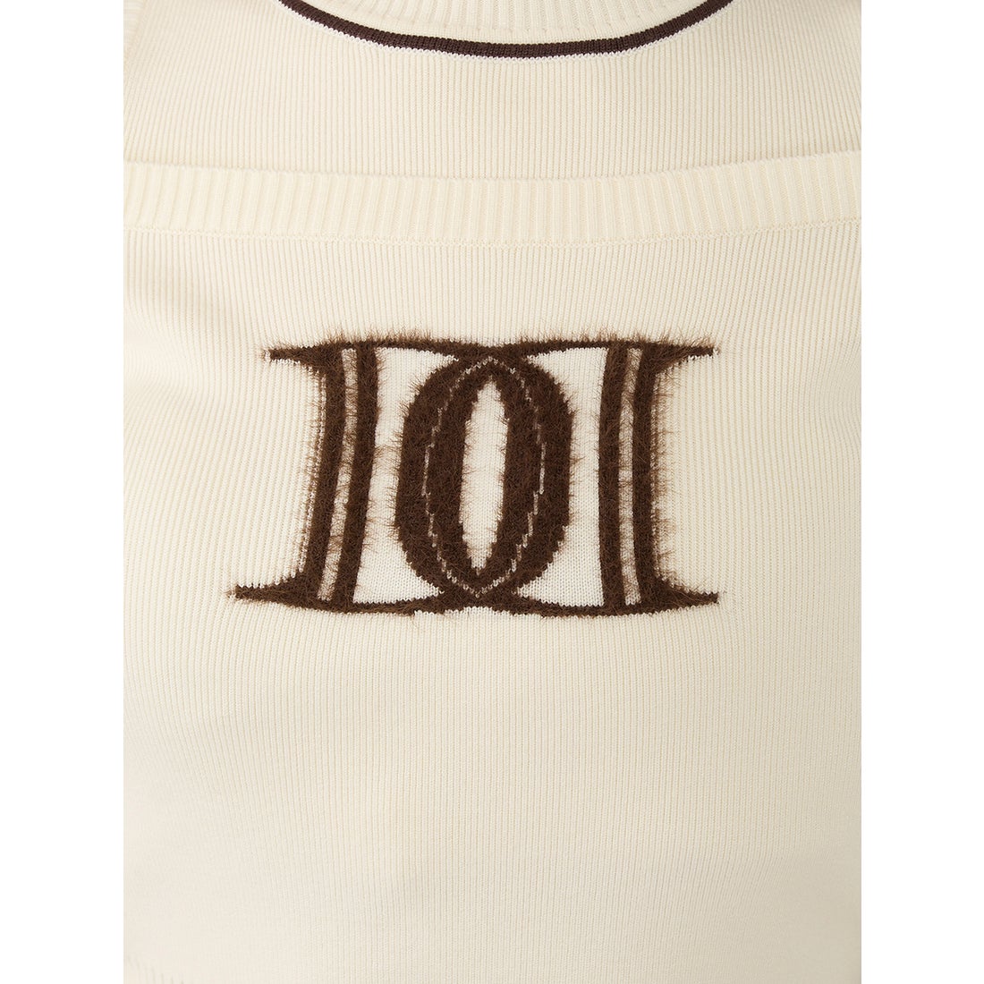 ダーリッチ Darich レイヤードライクロゴニットトップス （アイボリー