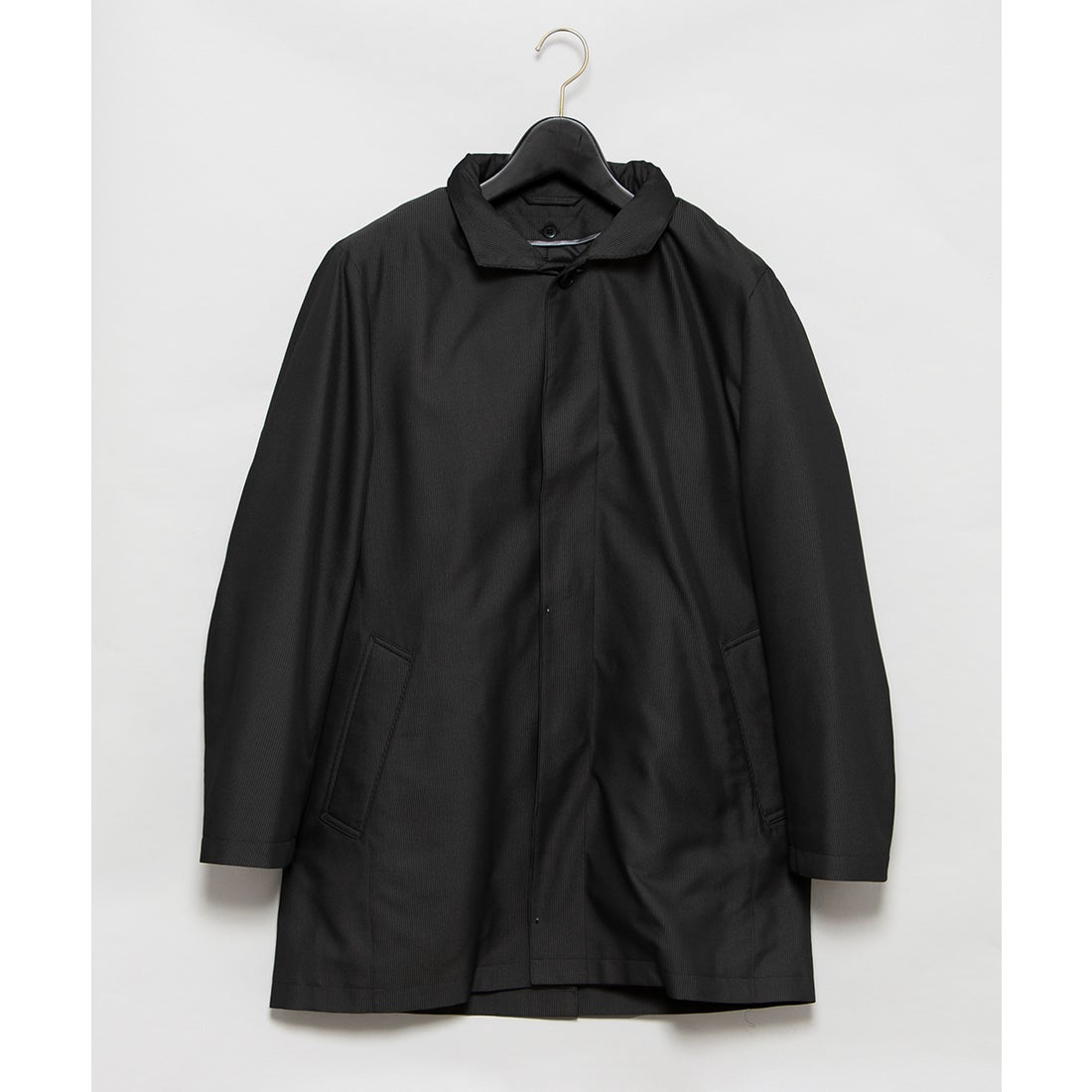 コードピケスタンドカラーコート(ショートレングス) （チャコール） -D