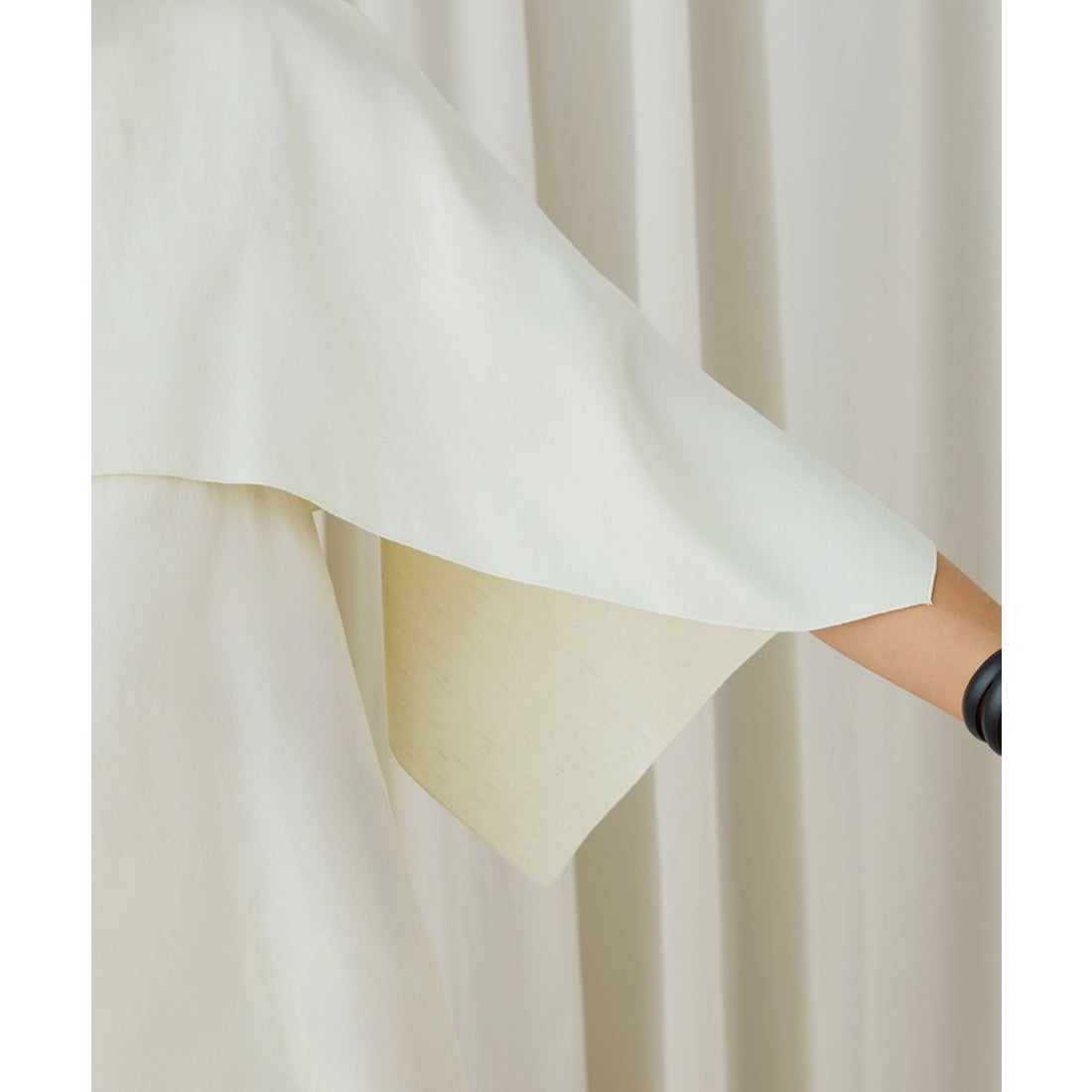 デ・プレ DES PRÉS ソフトサテン レイヤードブラウス （21 ライト