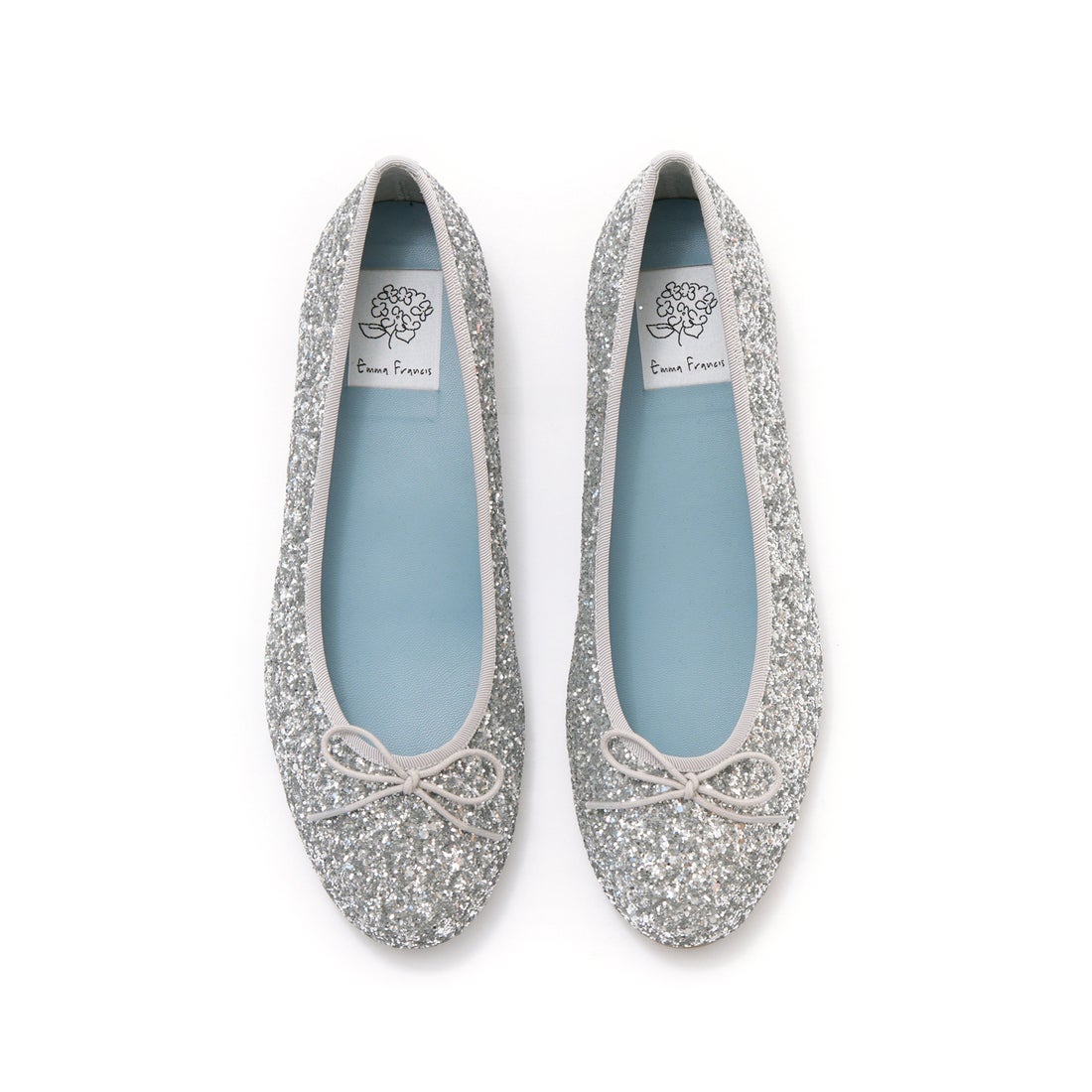 フラット バレエシューズ （シルバー グリッター） -Emma Francis