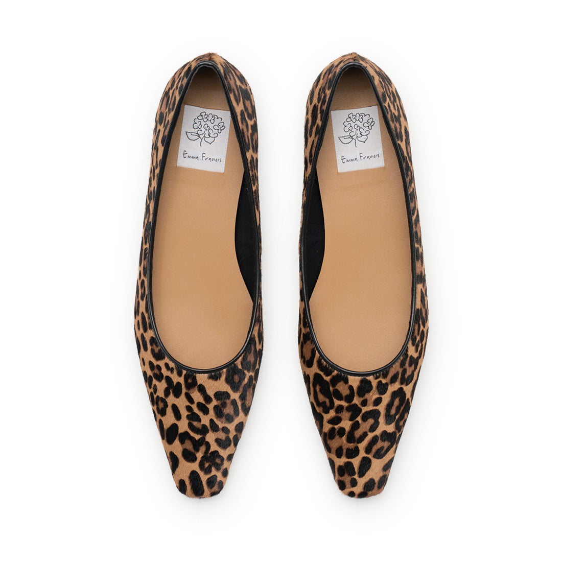 ハラコレザー フラットパンプス （レオパード柄 ハラコレザー） -Emma