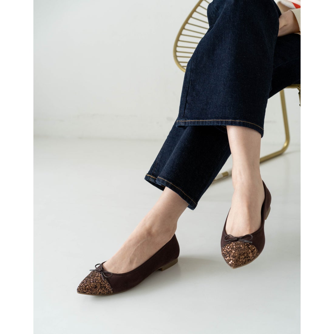 フラットバレエシューズ （ブラウン スエード） -Emma Francis / エマ