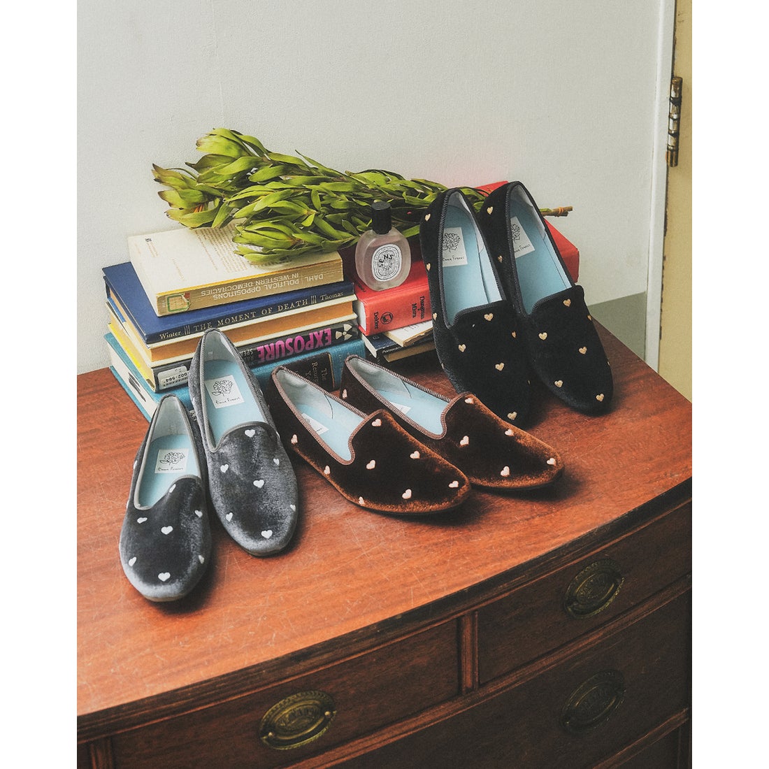 フラット オペラシューズ （ブラック ベルベット） -Emma Francis