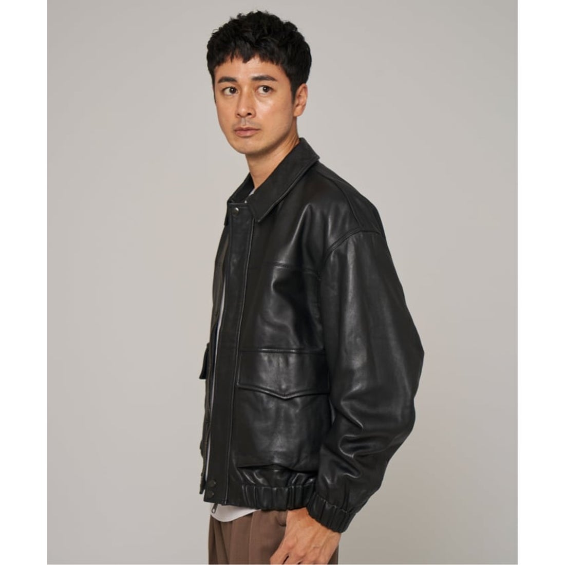 エディフィス EDIFICE A2 レザーショートブルゾン （ブラック