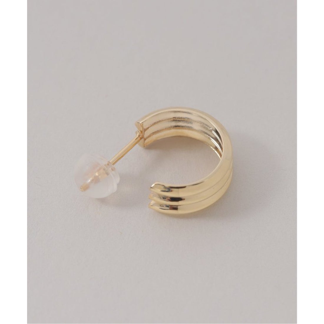 リラ Lilas ダブルV線フープピアス K10（両耳） （ゴールド