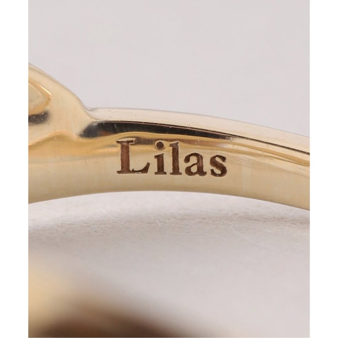 リラ Lilas 2ラインツイストモチーフリング K10 （ゴールド
