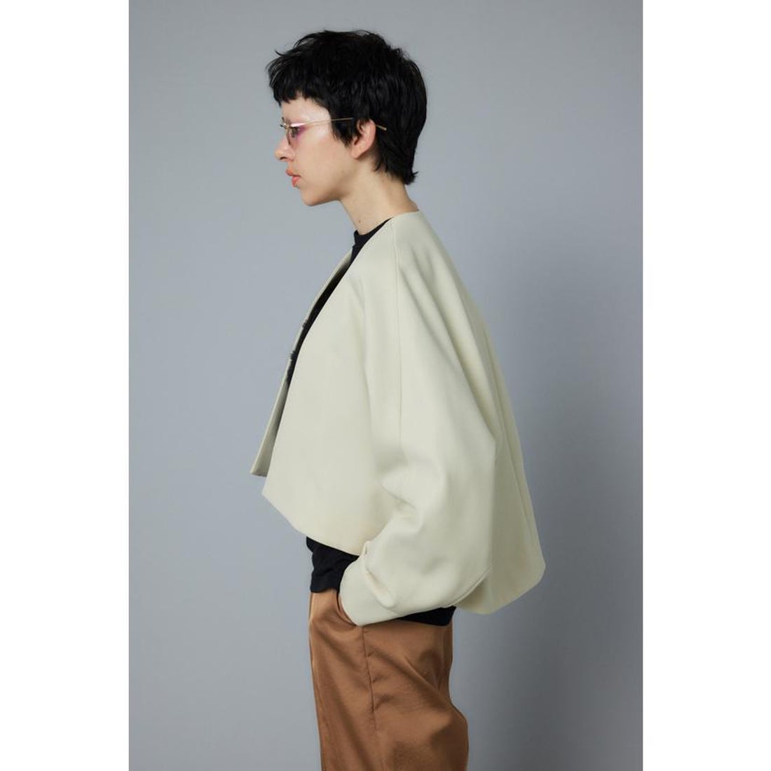 ヘリンドットサイ HeRIN.CYE No collar jacket （BLK） - ファッション