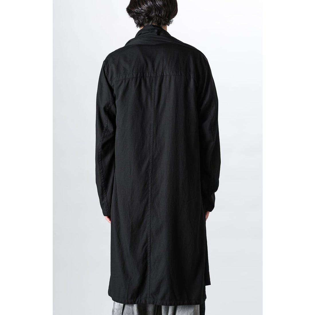 ユリウス JULIUS Rayon Cotton Cloth Drape Long Cardigan（BLACK
