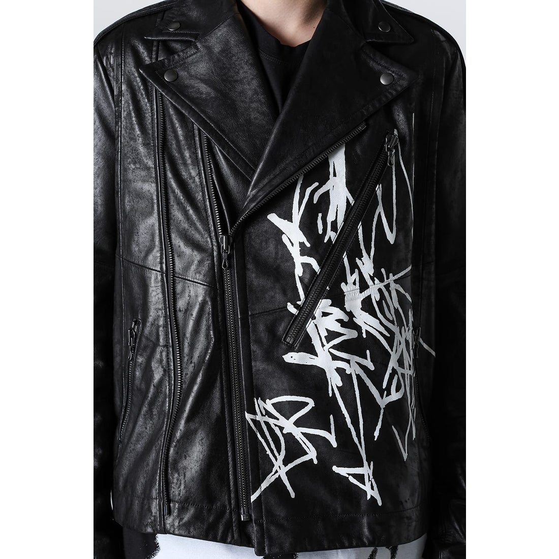 ユリウス JULIUS Ana-Moto JD Leather Jacket （Black） -デザイナーズ