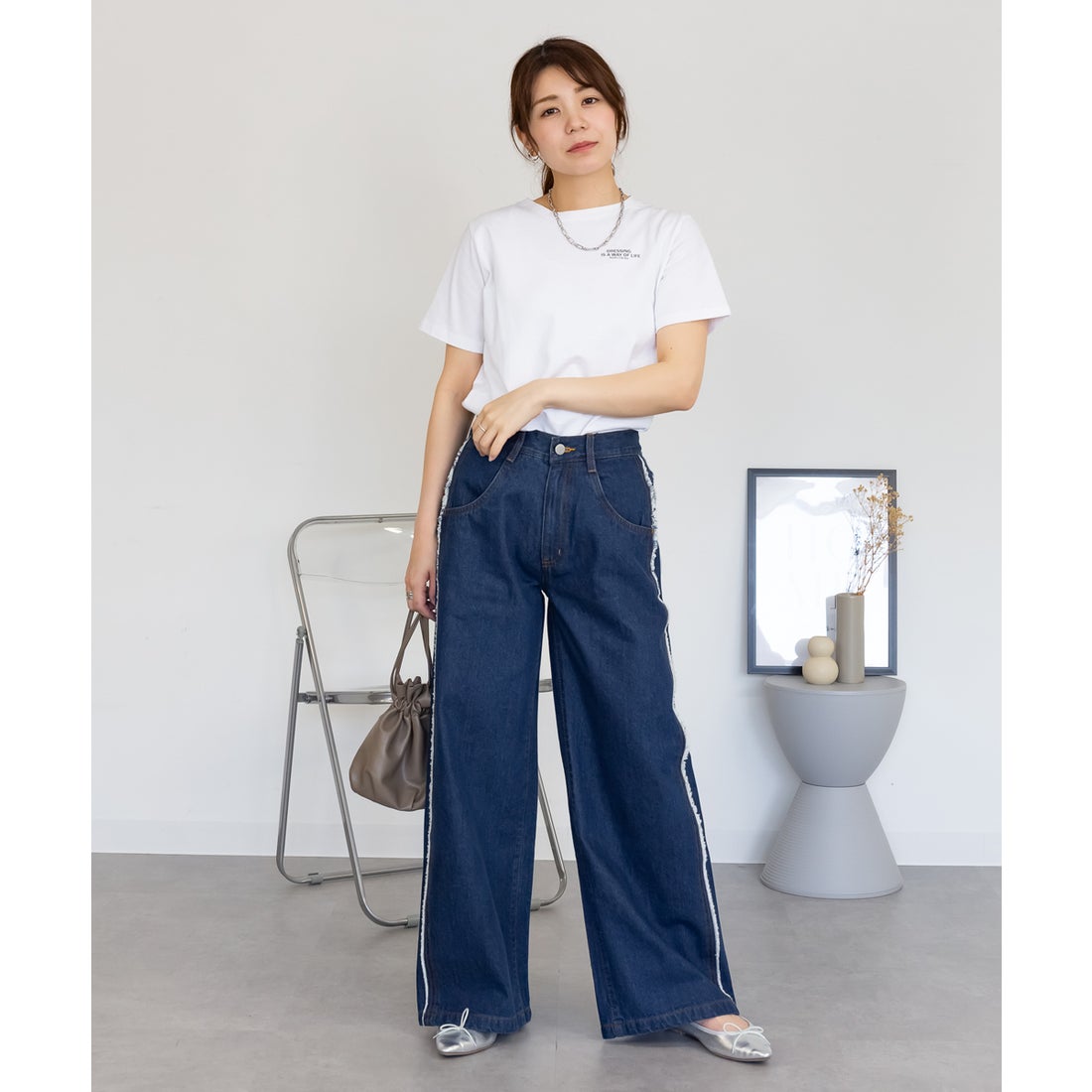 ジャングルジャロピー JUNGLE JALOPY サイドフリンジワイドデニム