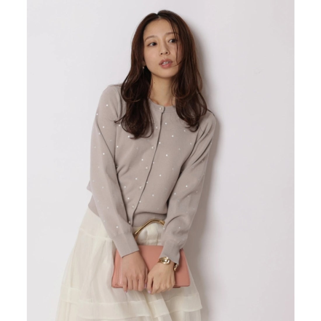 ジャスグリッティー JUSGLITTY プチドット刺繍カーディガン