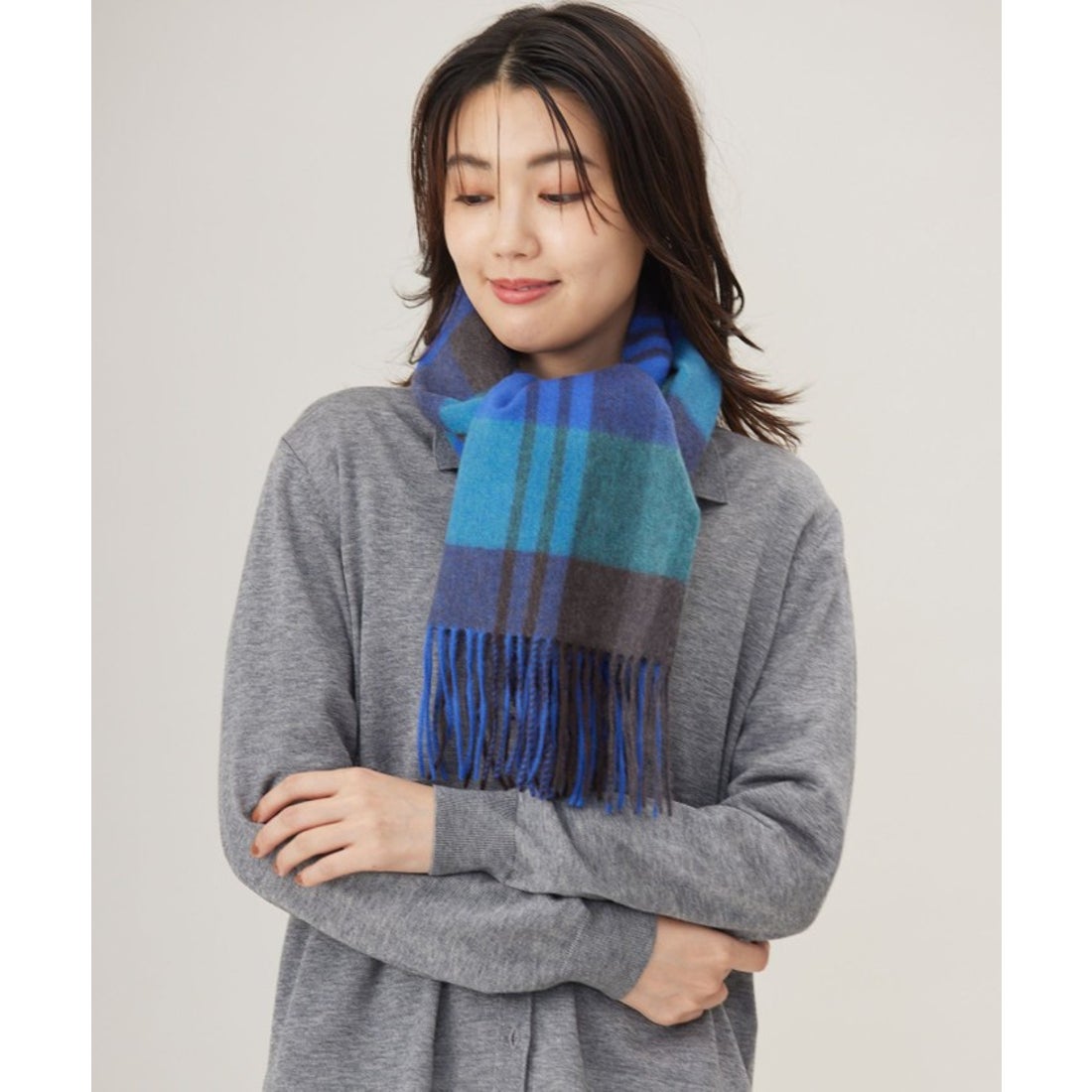 ジェイ プレス レディス J.PRESS LADIES カシミヤチェック マフラー