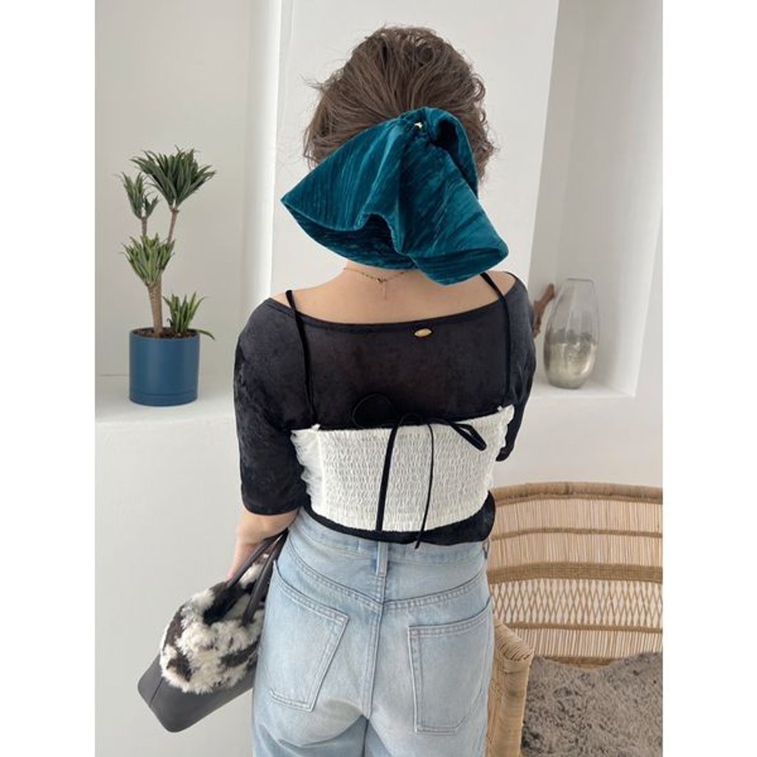 リリーブラウン LILY BROWN ラッフルチュールビスチェ （DOT