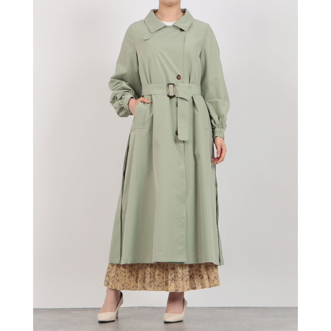 レディメイド LADYMADE サイドデザインフレアトレンチコート （L