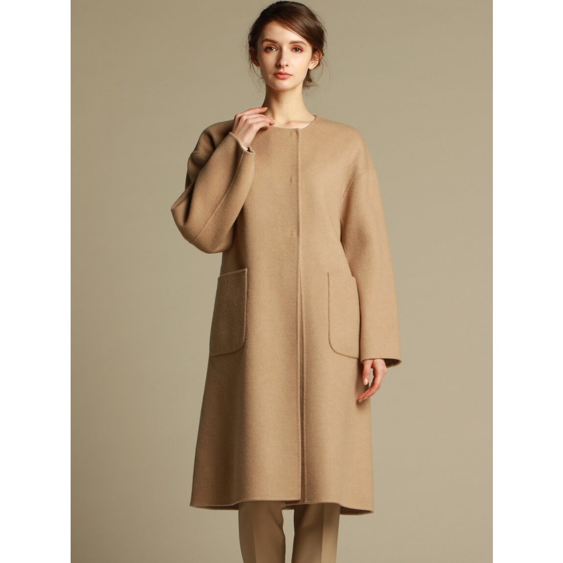LAUTREAMONT（ロートレアモン） ノーカラーコート 38 ベージュ