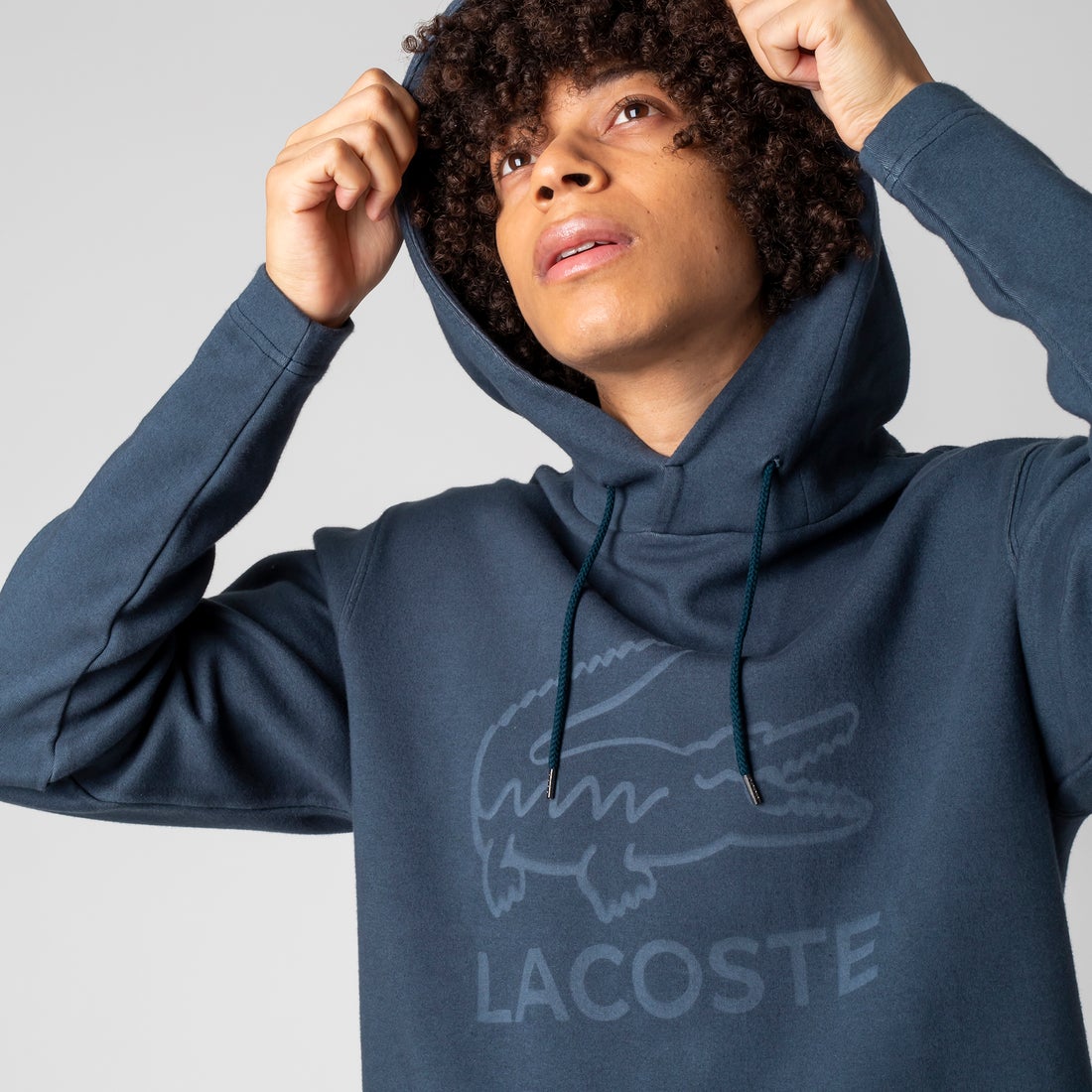 ラコステ LACOSTE サンドブラストクロックスウェットパーカ （ブラック