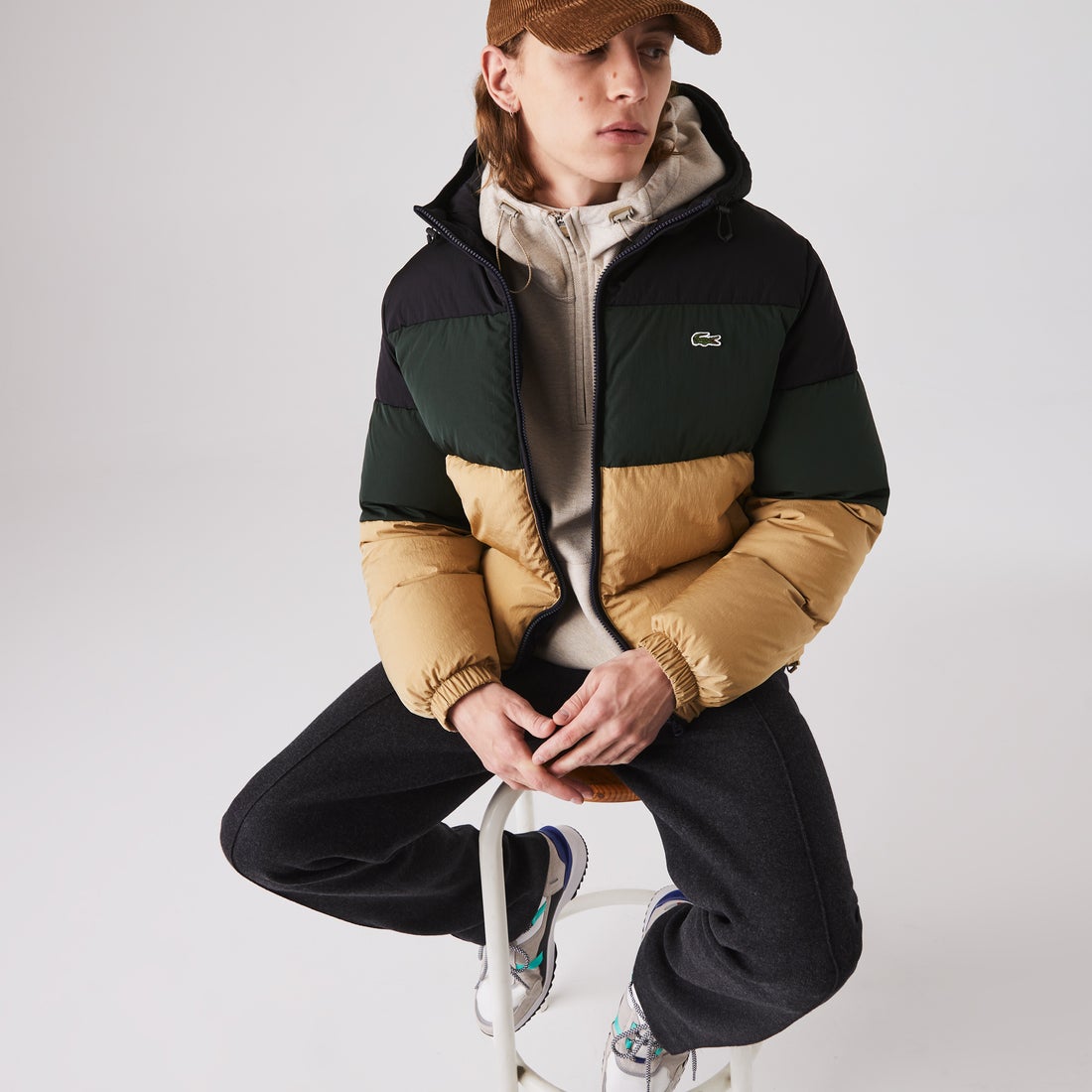 ラコステ LACOSTE 撥水軽量ダウンジャケット （ベージュ） -靴