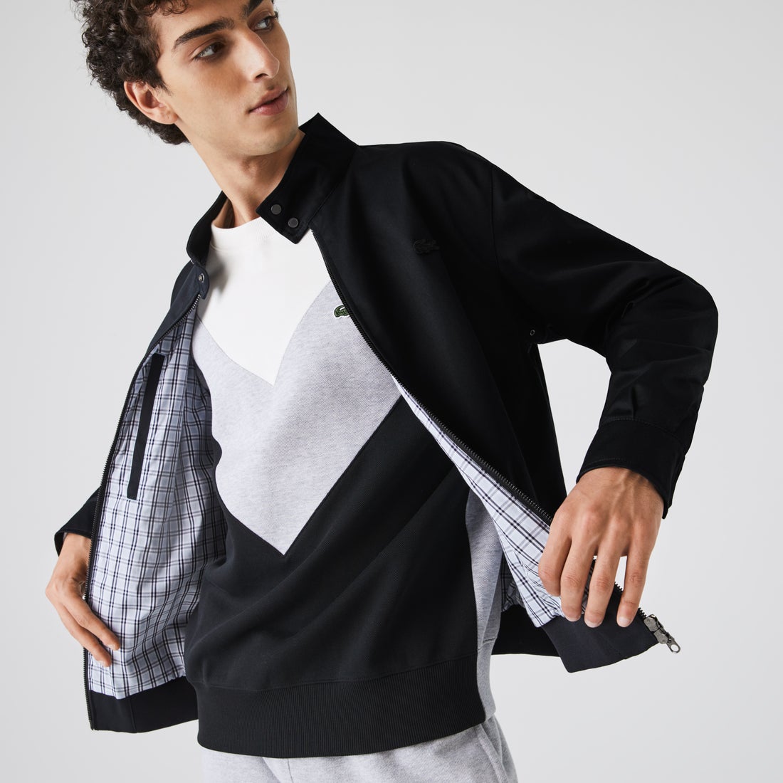 ラコステ LACOSTE コットンツイルスイングトップジャケット （ブラック