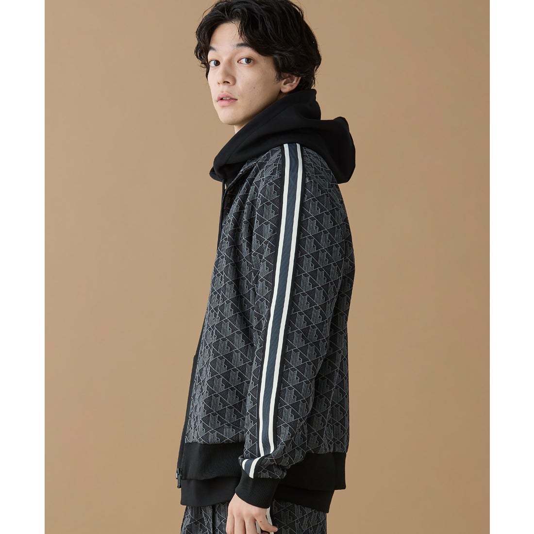 ラコステ LACOSTE モノグラムジャカードトラックジャケット （ダーク