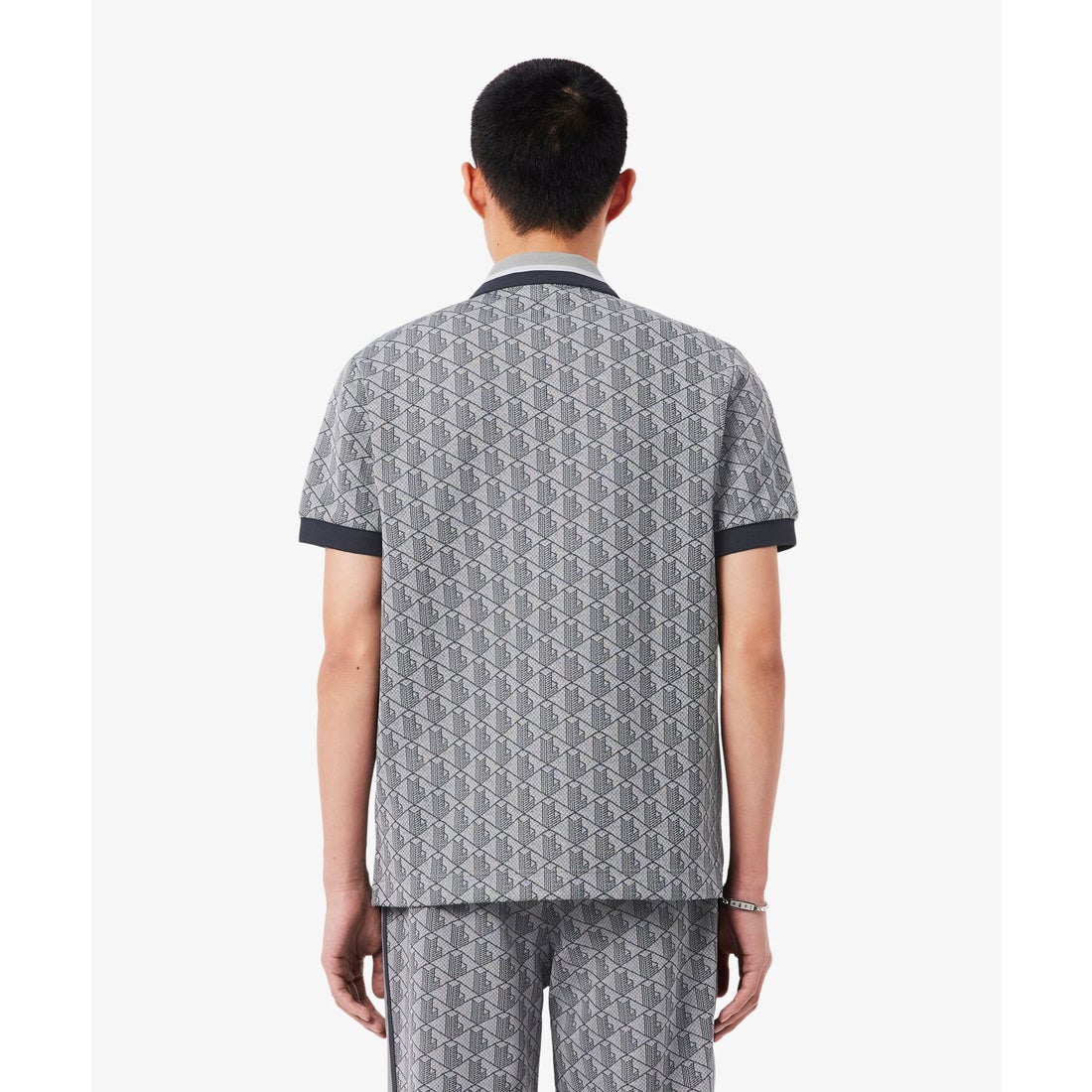 ラコステ LACOSTE モノグラムジャカードポロシャツ （グリーン） -靴