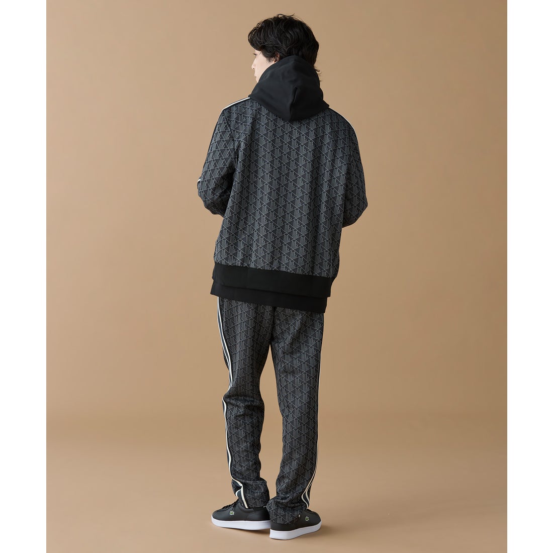 ラコステ LACOSTE モノグラムジャカードトラックジャケット （ベージュ